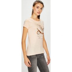Sublevel - Top. Pomarańczowe bluzki damskie Sublevel, s, z nadrukiem, z bawełny, z okrągłym kołnierzem. W wyprzedaży za 27,90 zł.
