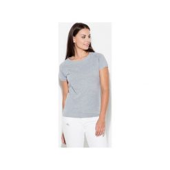 Bluzka K236 Szary. Szare bluzki damskie KATRUS, xl, bez wzorów, z okrągłym kołnierzem, z krótkim rękawem. Za 39,00 zł.