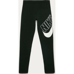 Nike Kids - Legginsy dziecięce 122-166 cm. Czarne spodnie dziewczęce Nike Kids, z nadrukiem, z elastanu. Za 79,90 zł.