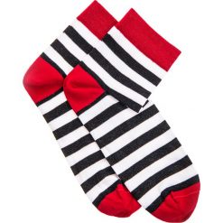 SKARPETY MĘSKIE WE WZORY U07 - CZARNO-BIAŁE. Białe skarpetki męskie marki Ombre Clothing, z bawełny. Za 7,99 zł.
