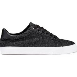 BUTY MĘSKIE SPORTOWE TRAMPKI T243 - CZARNE. Białe trampki męskie marki Inny, z materiału. Za 49,00 zł.