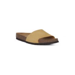 Klapki Frau NATURAL SOLE. Żółte klapki damskie Frau, bez wzorów, bez obcasa. Za 147,86 zł.