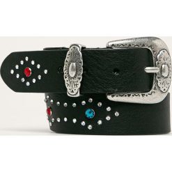 Pepe Jeans - Pasek skórzany Gemma. Czarne paski damskie Pepe Jeans, w paski, z jeansu. W wyprzedaży za 179,90 zł.