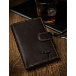 Portfel męski skórzany RFID Buffalo Wild N4L-B-MHU brązowy - Brązowy. Pomarańczowe portfele męskie BUFFALO WILD, bez wzorów. Za 49,99 zł.