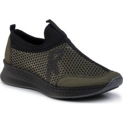 Sneakersy RIEKER - N5662-54 Grün. Zielone półbuty damskie Rieker, ze skóry. W wyprzedaży za 189,00 zł.