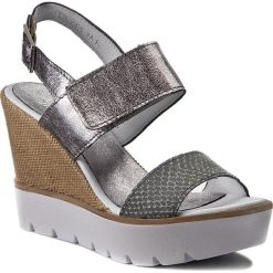 Espadryle SIMEN - 0489 Srebrny. Szare espadryle damskie Simen, bez wzorów, ze skóry, bez obcasa, na obcasie. W wyprzedaży za 129,00 zł.
