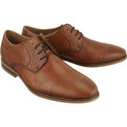 RIEKER 11621-25 brown, półbuty męskie. Brązowe półbuty męskie Rieker, bez wzorów, ze skóry, na sznurówki. Za 339,00 zł.