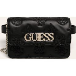 Guess Jeans - Nerka. Czarne nerki damskie Guess Jeans, w paski, z poliesteru, małe, bez dodatków. Za 479,90 zł.