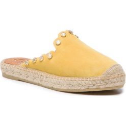 Espadryle KANNA - 19KV9560 Ante Amarillo. Żółte espadryle damskie marki Kanna, z aplikacjami, ze skóry, bez obcasa. Za 339,00 zł.