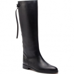 Oficerki RED VALENTINO - QQ0S0B63 Nero 0NO. Czarne kozaki damskie marki Red Valentino, ze skóry, bez obcasa, bez zapięcia. W wyprzedaży za 1629,00 zł.