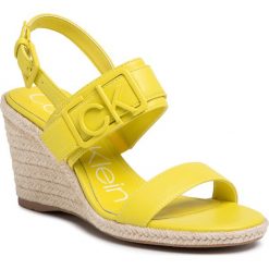 Espadryle CALVIN KLEIN - Belora B4E7994 Process Yellow. Żółte espadryle damskie Calvin Klein, bez wzorów, ze skóry ekologicznej, bez obcasa, na obcasie. Za 499,00 zł.