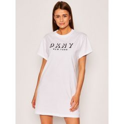 Sukienka codzienna DKNY Sport DP0D4268. Białe sukienki damskie DKNY Sport, na co dzień, m, bez wzorów, z bawełny, sportowe, bez kołnierzyka, bez rękawów, proste. W wyprzedaży za 269,00 zł.