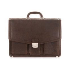 SKÓRZANA TORBA MĘSKA PAOLO PERUZZI S-06-BR. Torby męskie skórzane Paolo Peruzzi, bez wzorów, eleganckie. Za 389,00 zł.