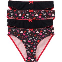 Figi bonprix czarno-czerwono-różowy z nadrukiem. Czarne majtki damskie bonprix, z nadrukiem. Za 51,96 zł.