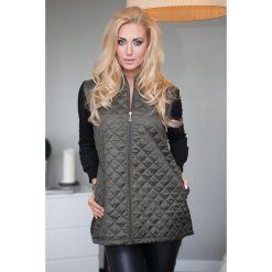Kurtka pikowana khaki 551. Brązowe kurtki damskie Fasardi, bez wzorów, bez kaptura. Za 49,00 zł.