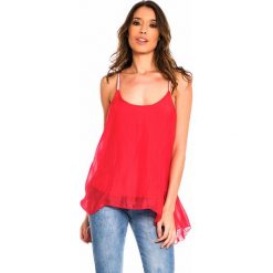 Jedwabny top w kolorze czerwonym. Czerwone topy damskie Silk Premium, s, bez wzorów, z jedwabiu, z okrągłym kołnierzem. W wyprzedaży za 128,95 zł.