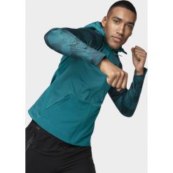 Bluza treningowa męska BLMF282 - morska zieleń. Żółte bluzy męskie s, bez wzorów, z dzianiny, z kapturem, bez rękawów, z kapturem. W wyprzedaży za 99,99 zł.