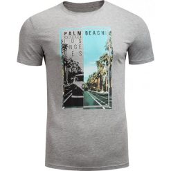 T-shirt męski TSM618 - chłodny jasny szary melanż - Outhorn. Szare koszulki męskie Outhorn, m, bez wzorów, bez kołnierzyka. W wyprzedaży za 39,99 zł.