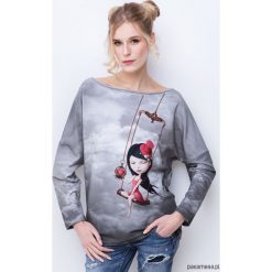 In love girl bluza z nadrukiem. Szare bluzy dziewczęce rozpinane Pakamera, z nadrukiem. Za 199,00 zł.