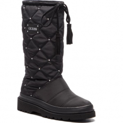 Kozaki GUESS - FLVEE4 FAB10 BLACK. Czarne kowbojki damskie Guess, z materiału. Za 769,00 zł.