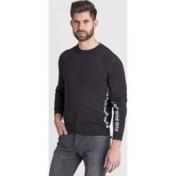 SWETER ICE PLAY. Czarne swetry męskie xs, z nadrukiem, z bawełny, z okrągłym kołnierzem. Za 370,00 zł.
