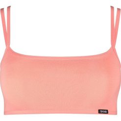 Top w kolorze koralowym. Czerwone topy damskie Skiny Women & Men, bez wzorów, bez kołnierzyka. W wyprzedaży za 39,95 zł.