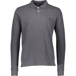 Koszulka polo w kolorze szarym. Szare koszulki polo męskie marki U.S. Polo Assn., m, z haftami. W wyprzedaży za 130,95 zł.