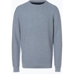 Nils Sundström - Sweter męski, niebieski. Niebieskie swetry męskie marki Nils Sundström, m, bez wzorów, z bawełny, bez kołnierzyka, bez kaptura. Za 179,95 zł.