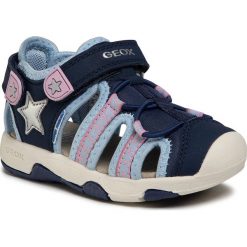 Sandały GEOX - B S.Multy G. A B020DA 01550 C4231 S Navy/Sky. Niebieskie sandały dziewczęce Geox, ze skóry ekologicznej, bez zapięcia. W wyprzedaży za 139,00 zł.
