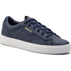Buty adidas - Sleek W EE8278 Conavy/Conavy/Crywht. Niebieskie buty sportowe damskie Adidas, bez wzorów, ze skóry, sportowe. W wyprzedaży za 259,00 zł.