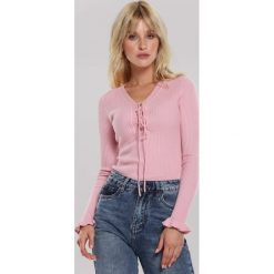 Różowy Sweter Colette. Różowe swetry damskie Renee, na zimę, xl, bez wzorów, z dzianiny, casualowe, bez rękawów, długie, bez kaptura. Za 79,99 zł.