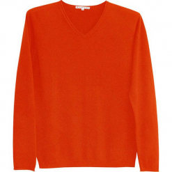 Sweter kaszmirowy w kolorze pomarańczowym. Brązowe swetry klasyczne męskie marki Ateliers de la Maille, m, z kaszmiru, z okrągłym kołnierzem. W wyprzedaży za 500,95 zł.