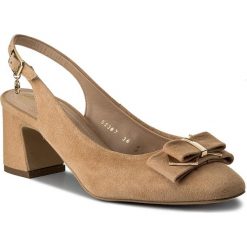 Sandały SOLO FEMME - 52307-31-H47/000-05-00 Beż. Brązowe klapki damskie Solo Femme, bez wzorów, ze skóry, bez obcasa, na obcasie. W wyprzedaży za 249,00 zł.