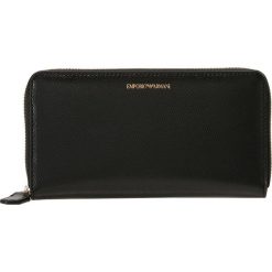 Emporio Armani FOGLIO ZIPAROUND LARGE ZIP ARROUND Portfel nero. Czarne portfele damskie Emporio Armani, bez wzorów. Za 479,00 zł.