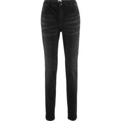 Dżinsy biker z kolekcji Maite Kelly bonprix czarny "stone used". Czarne jeansy damskie bonprix. Za 109,99 zł.