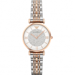 Zegarki damskie: Zegarek EMPORIO ARMANI – Gianni T-Bar AR1926 2T Silver/Rose/Rose Gold