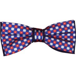 Granatowa mucha w czerwone i szare kwiatki jedwabna S13. Szare muszki męskie Modini Moda Męska, na co dzień, w kwiaty, z jedwabiu, eleganckie. Za 62,10 zł.
