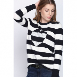 Granatowy Sweter Double Heart. Niebieskie bez kategorii Born2be, xl. Za 39,99 zł.