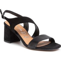 Sandały TAMARIS - 1-28385-24 Black/Blk Lea. 013. Czarne klapki damskie Tamaris, bez wzorów, z zamszu, bez obcasa, na obcasie. W wyprzedaży za 179,00 zł.