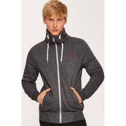Bluza z wysokim kołnierzem - Czarny. Czarne bluzy męskie rozpinane marki House, l. Za 129,99 zł.