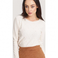 Jasnobeżowy Sweter Distant Target. Brązowe swetry klasyczne damskie other, na jesień, l. Za 49,99 zł.