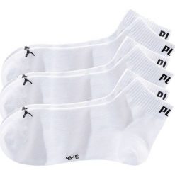 Krótkie skarpetki Puma (3 pary) bonprix biały. Białe skarpetki męskie marki bonprix. Za 38,97 zł.
