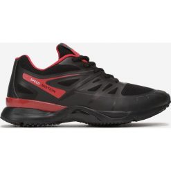 Czarno-Czerwone Buty Sportowe Tonisha. Czarne buty sportowe męskie Born2be, z jeansu, na sznurówki. Za 129,99 zł.
