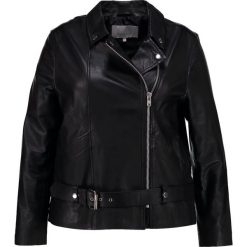 Bomberki damskie: Lost Ink Plus PREMIUM LONGLINE Kurtka skórzana black