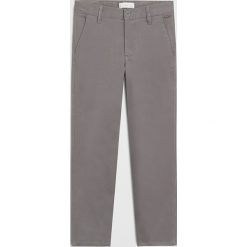 Mango Kids - Spodnie dziecięce Piccolo 110-164 cm. Szare spodnie chłopięce Mango Kids, bez wzorów, z elastanu. Za 69,99 zł.