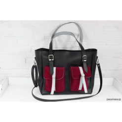 Shopper bag damskie: Skórzana Shopper II Pockets black Saffiano L/D