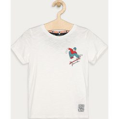 Name it - T-shirt dziecięcy 116-152 cm. Białe t-shirty chłopięce Name it, z nadrukiem, z bawełny, bez rękawów. Za 59,90 zł.