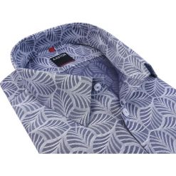 Szara koszula męska we wzór K63. Szare koszule męskie m, z bawełny, eleganckie. Za 198,00 zł.