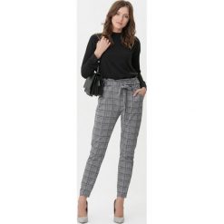 Czarno-Białe Spodnie Amalfi. Czarne spodnie damskie Born2be, xl, bez wzorów, z tkaniny, długie. Za 49,99 zł.