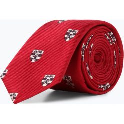 Finshley & Harding London - Krawat jedwabny męski ze spinką, czerwony. Czerwone spinki do krawatów Finshley & Harding London. Za 149,95 zł.